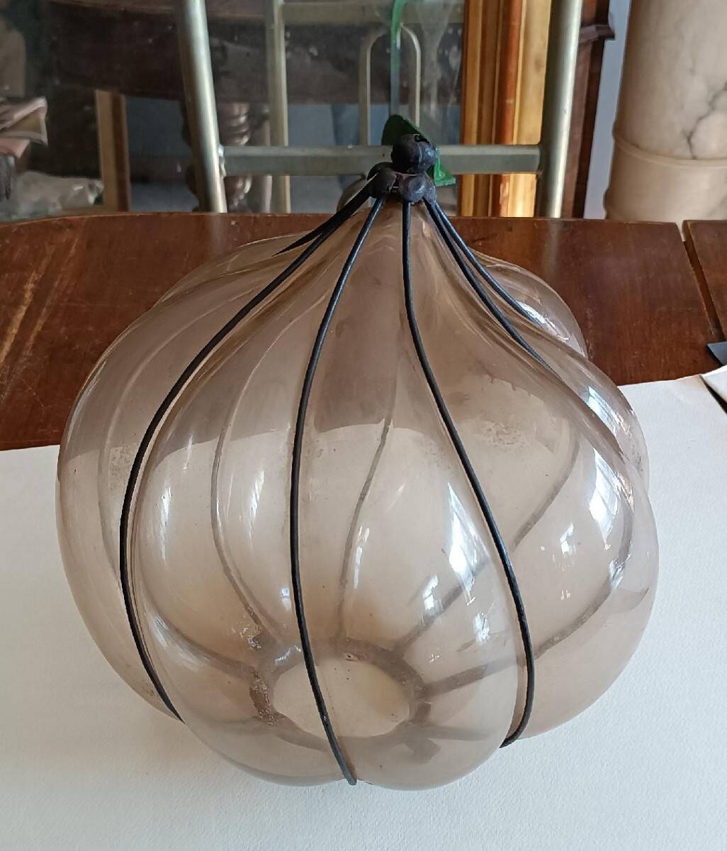 Lampe en verre soufflé de Murano du début des années 1900