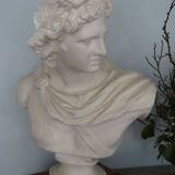 Plaster bust in the antique Apollo of the Belvedere, 70 cm