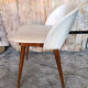 Scandinavian armchair skai white compass wooden vintage