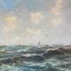 HST Marine painting "Sailboats on rough seas" circa 1900