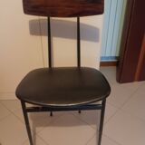 Desk and 3 chairs in 1950s Italian modernist style in rosewood.