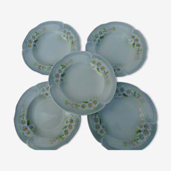 Set of five hollow earthenware plates