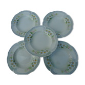 Set of five hollow earthenware plates