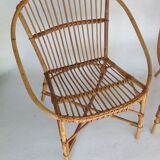 Pair of vintage rattan armchairs