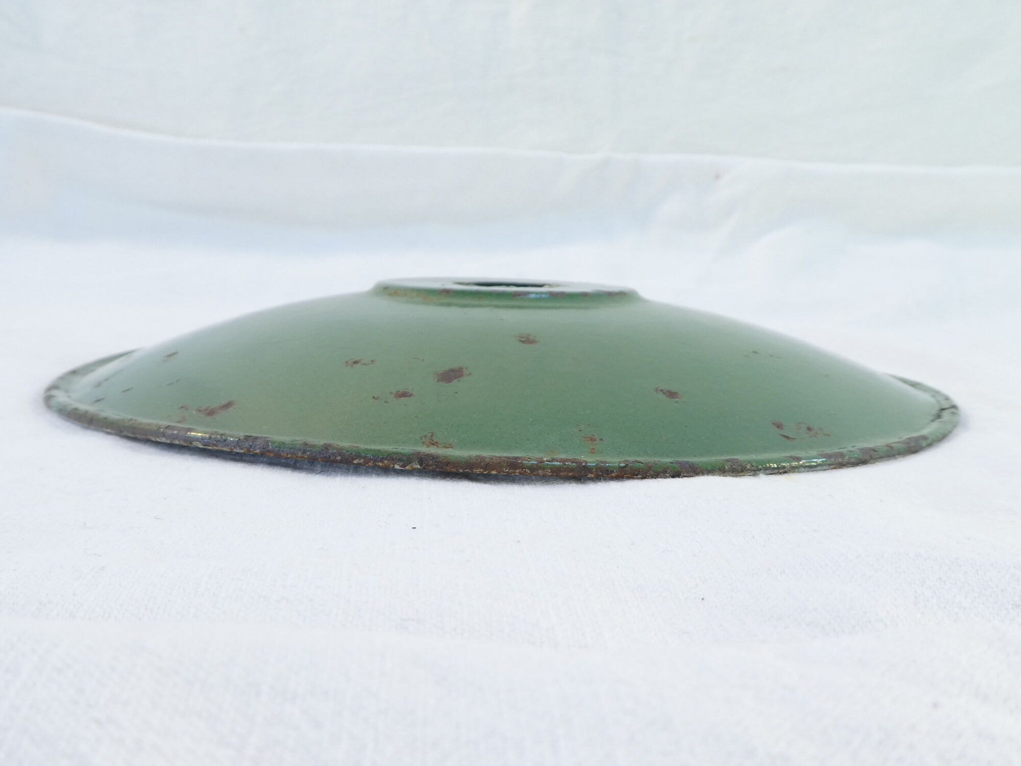 Set of 4 old lampshades in industrial enamelled sheet loft