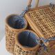 Vintage rattan picnic basket