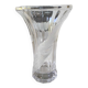 Vintage Multifaceted Crystal Vase, Frosted Draped Bow, col. Opaque white, Evita Crystal, Germany
