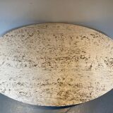 Vintage coffee table in travertine and brass