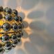 Vintage suspension, chrome half sphere, France 1970