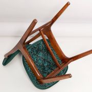 Green velvet Mid-Century chair designed by Rajmund Hałas, Poland, 1960s.