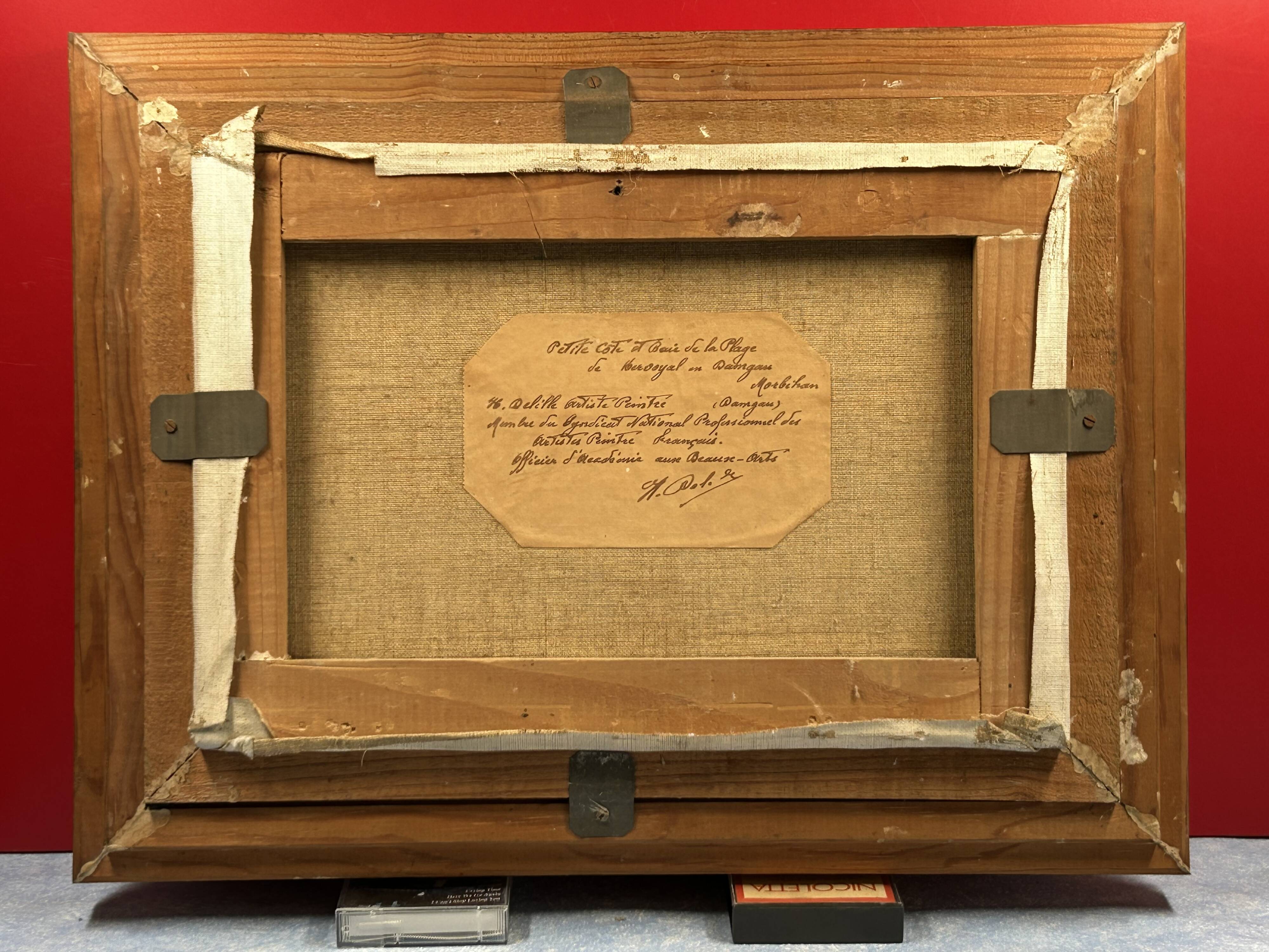 Oil on canvas Kervoyal beach Damgan, Morbihan - H. Delille