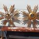 2 miroirs soleil bois et stuc doré
