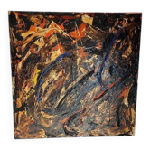 Abstract Materic Oil on Canvas Signed DE ROSA 1997 80x80cm