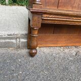 19th-century vintage oak bookshelf.