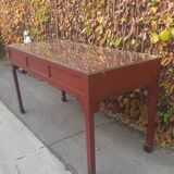 Grande console à tirroir  d extreme orient laquée rouge