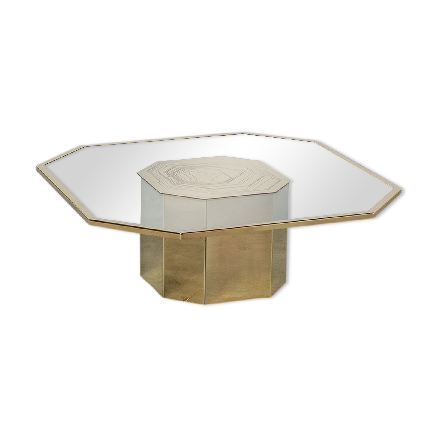 Octagonal coffee table Jenazi Jonckers circa 1980