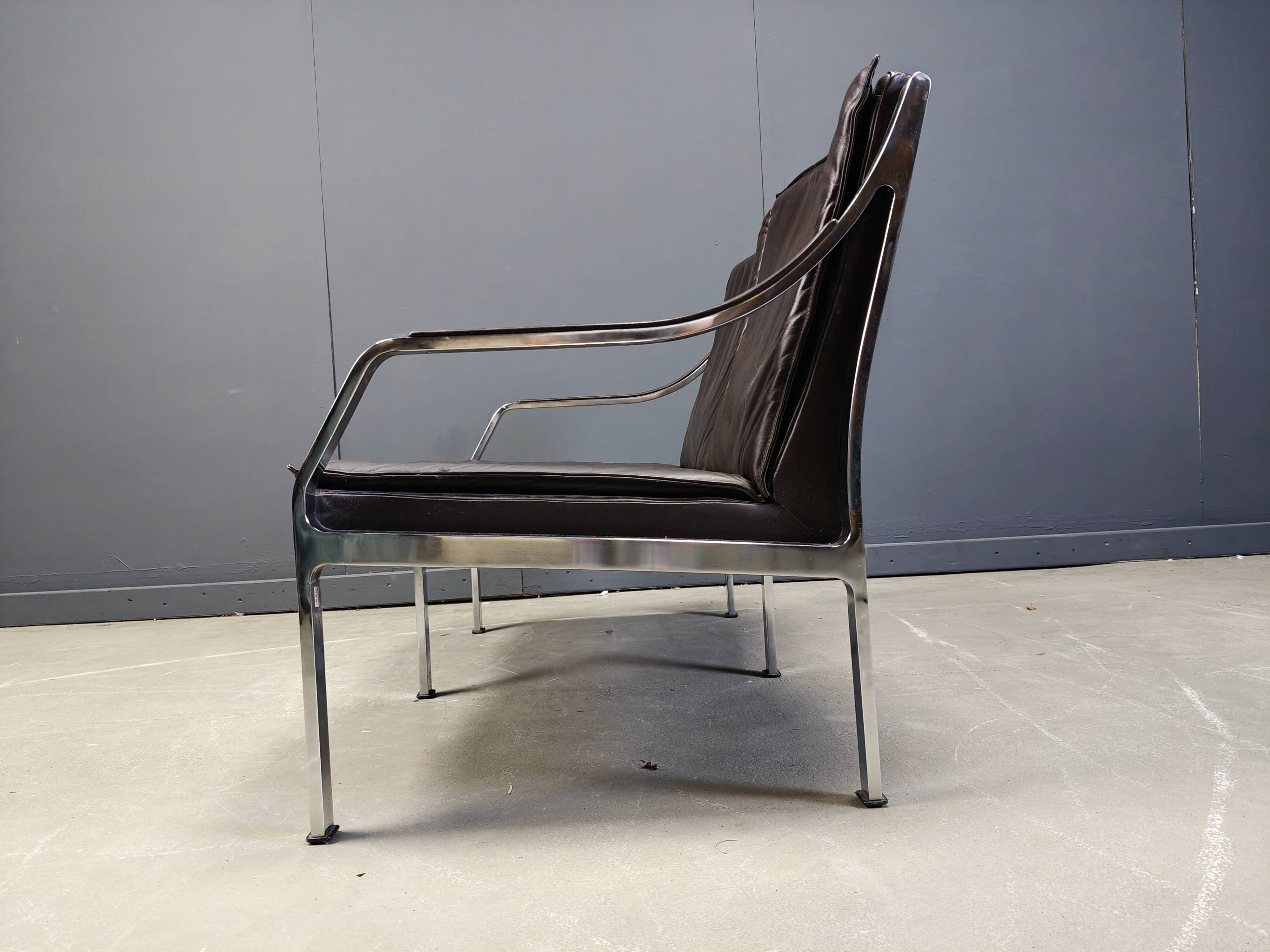Leather sofa by Preben Fabricius and Jorgen Kastholm for Walter Knoll, 1960