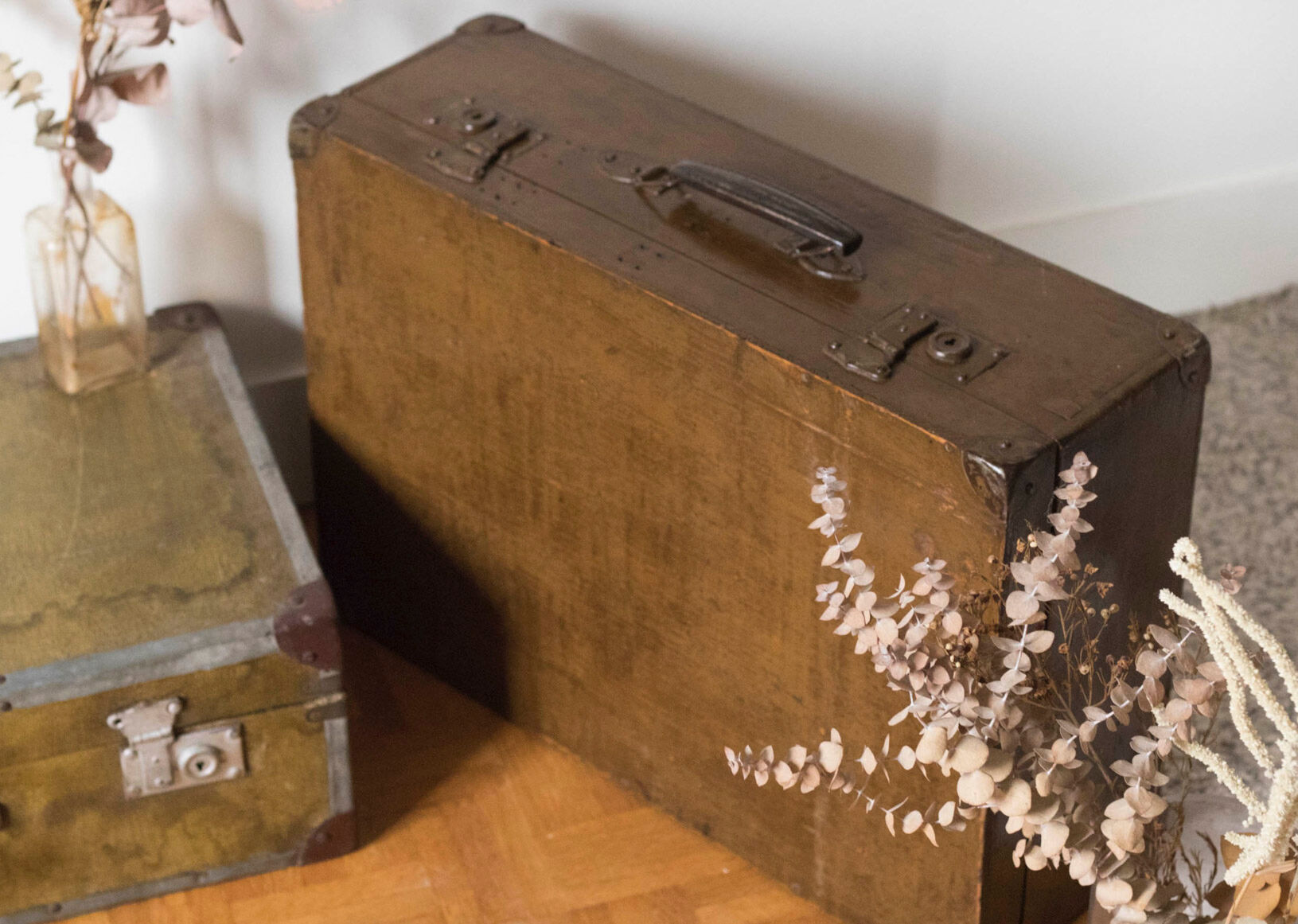 Old suitcase -vintage travel trunk