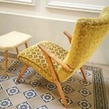 Fauteuil lounge chair wing scandinave années 50 60