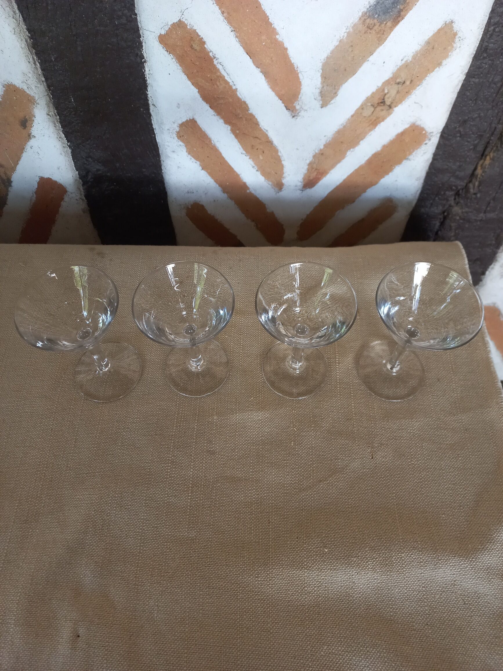 4 old walking glasses