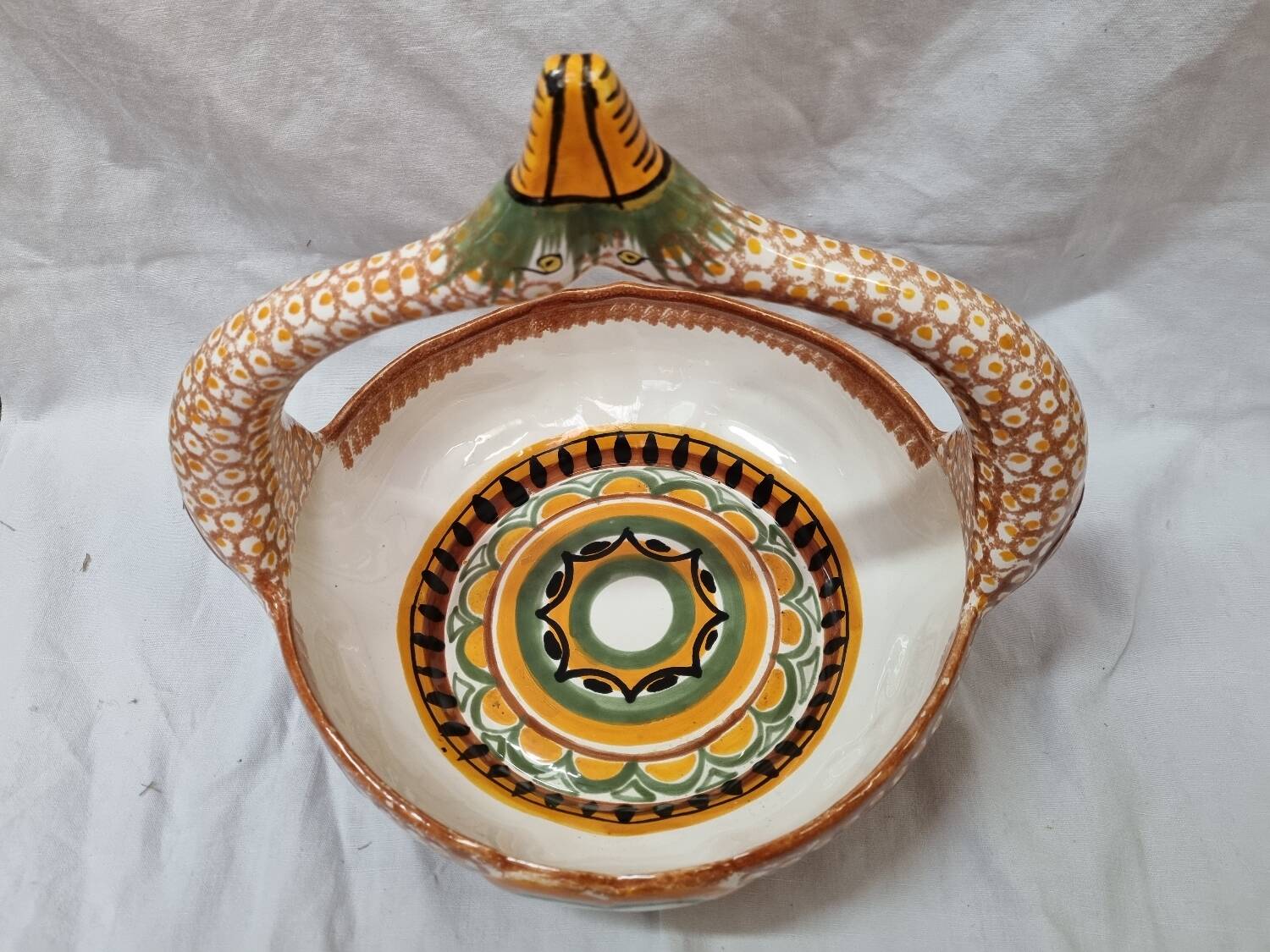 Henriot Quimper fruit bowl, duck or swans