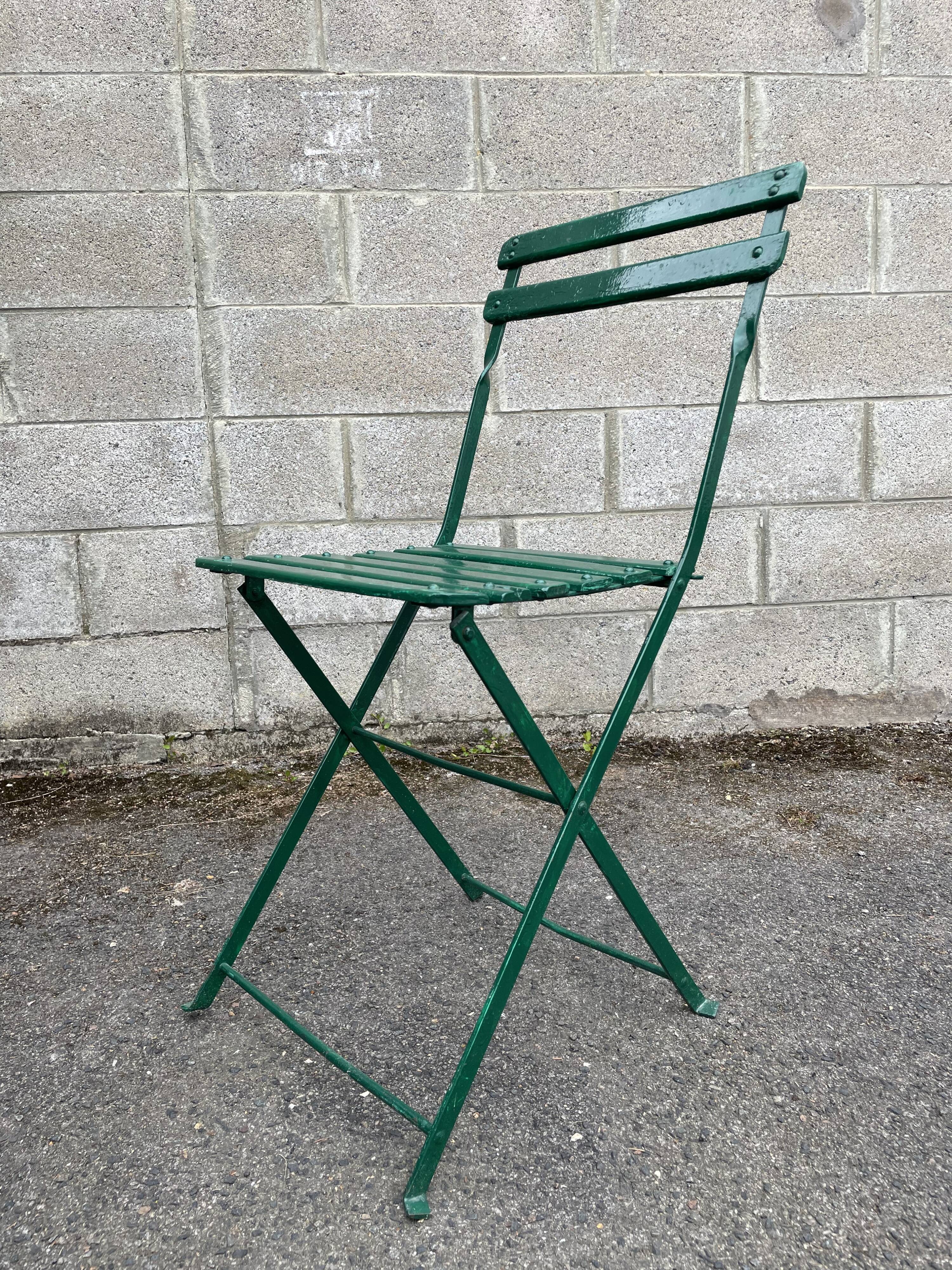Set of 3 old folding garden chairs