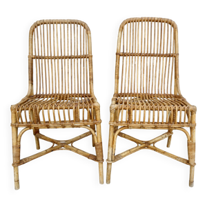 Paire de chaises en rotin