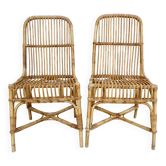 Pair of 1960s rattan chairs