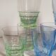 Nine colored art-deco glasses 40s