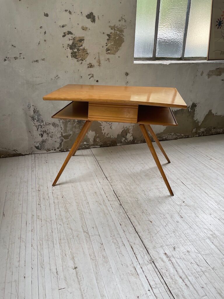 Vintage oak compass desk