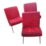 Trio of vintage armchairs edition pelfran year 1960