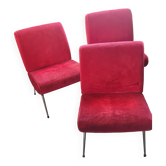 Trio de fauteuils vintage édition pelfran année 1960