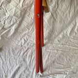 Vintage folding chair in red painted metal and wood