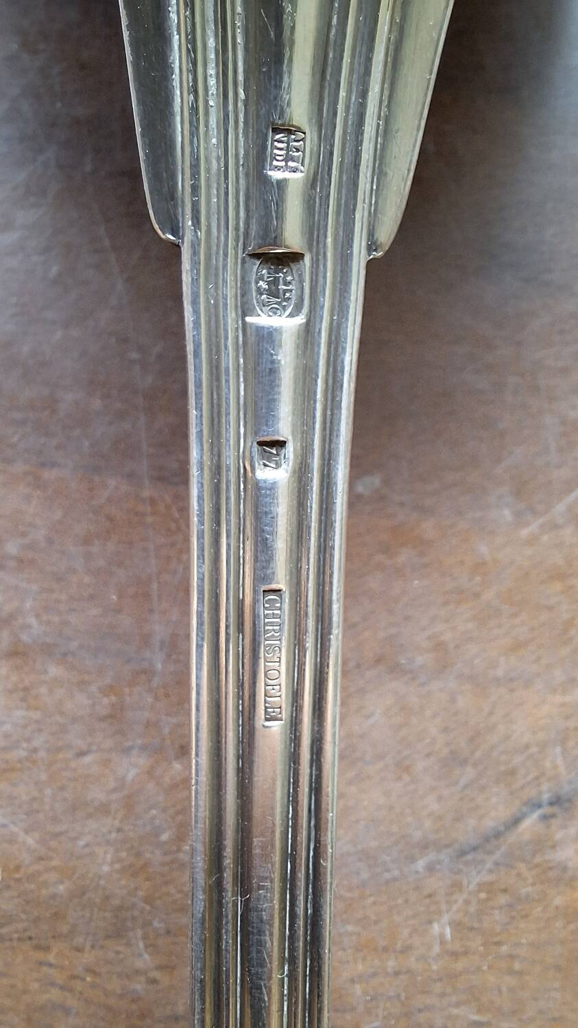 Christofle monogrammed silver-plated ladle