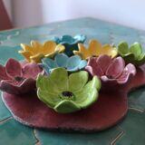 Set of 10 floral ceramic bowls, Bagnoles de l'Orne – years