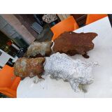 Set of 4 cast iron planters from 1900 from Charleville - Mézières, rockery style