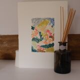 Monoprint landscape in bloom