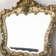 Vintage mirror, large gilded wood mirror, beveled mirror, antique mirror, rockery style 82x75cm