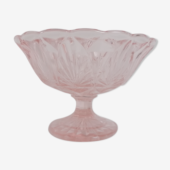 Coupe à fruit verre rose