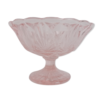 Coupe à fruit verre rose