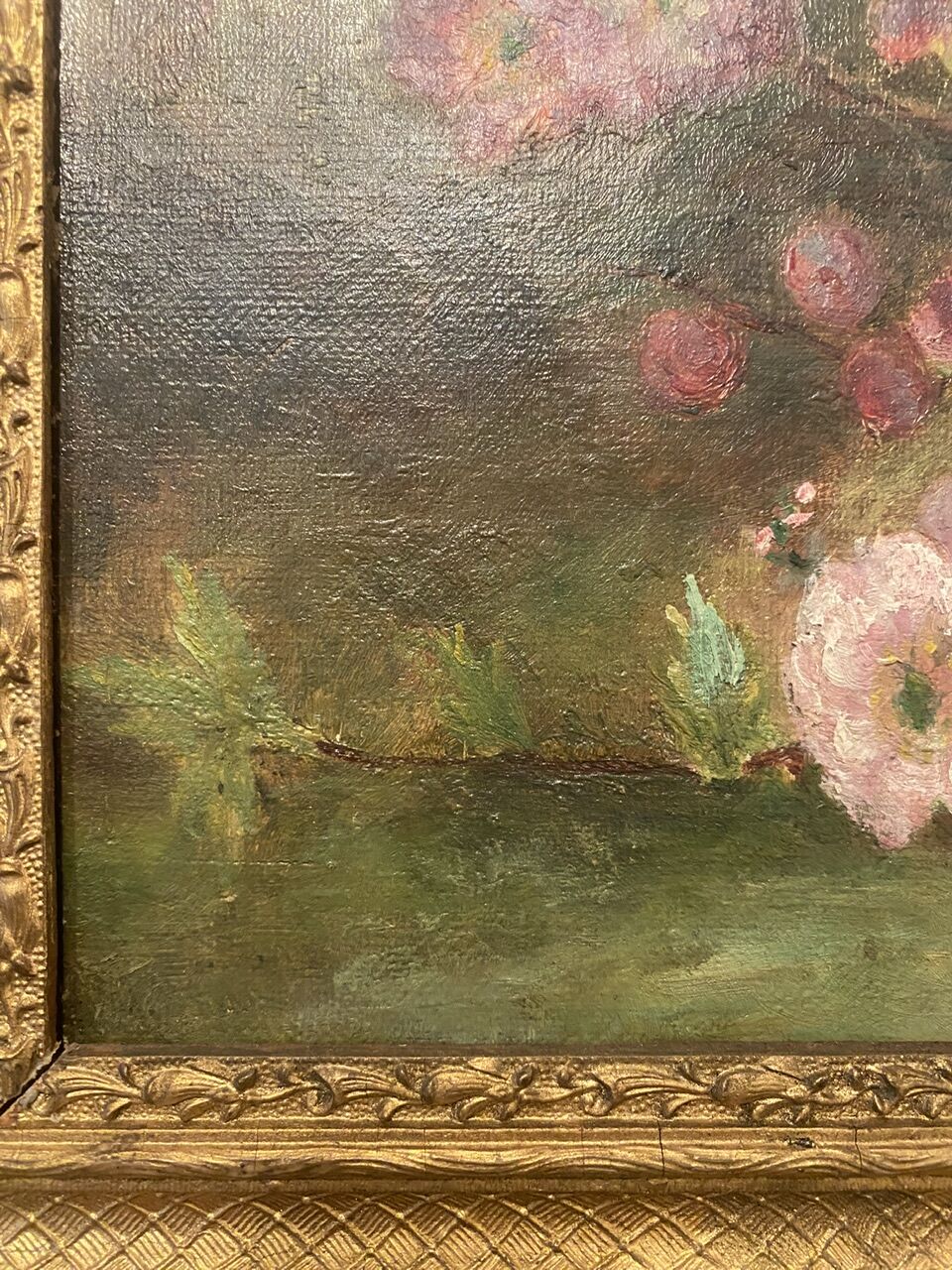 Old painting, still life, signed Monk, late nineteenth century early twentieth century