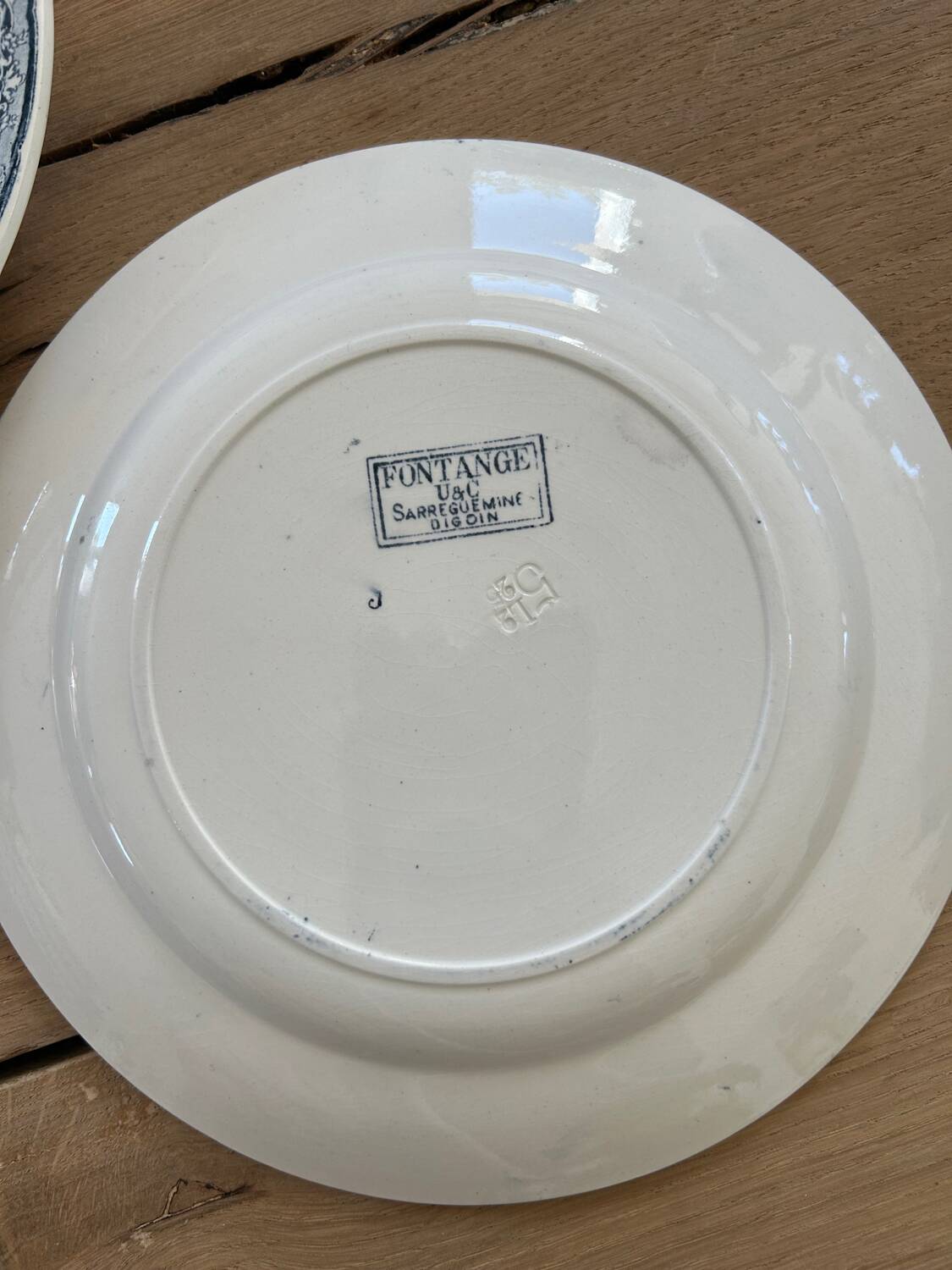 Set of 6 ironstone plates Sarreguemines Fontange