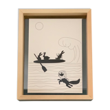 Illustration rabbits in paddle