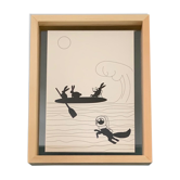 Illustration rabbits in paddle