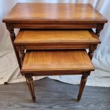 3 cherry trundle tables from 1980