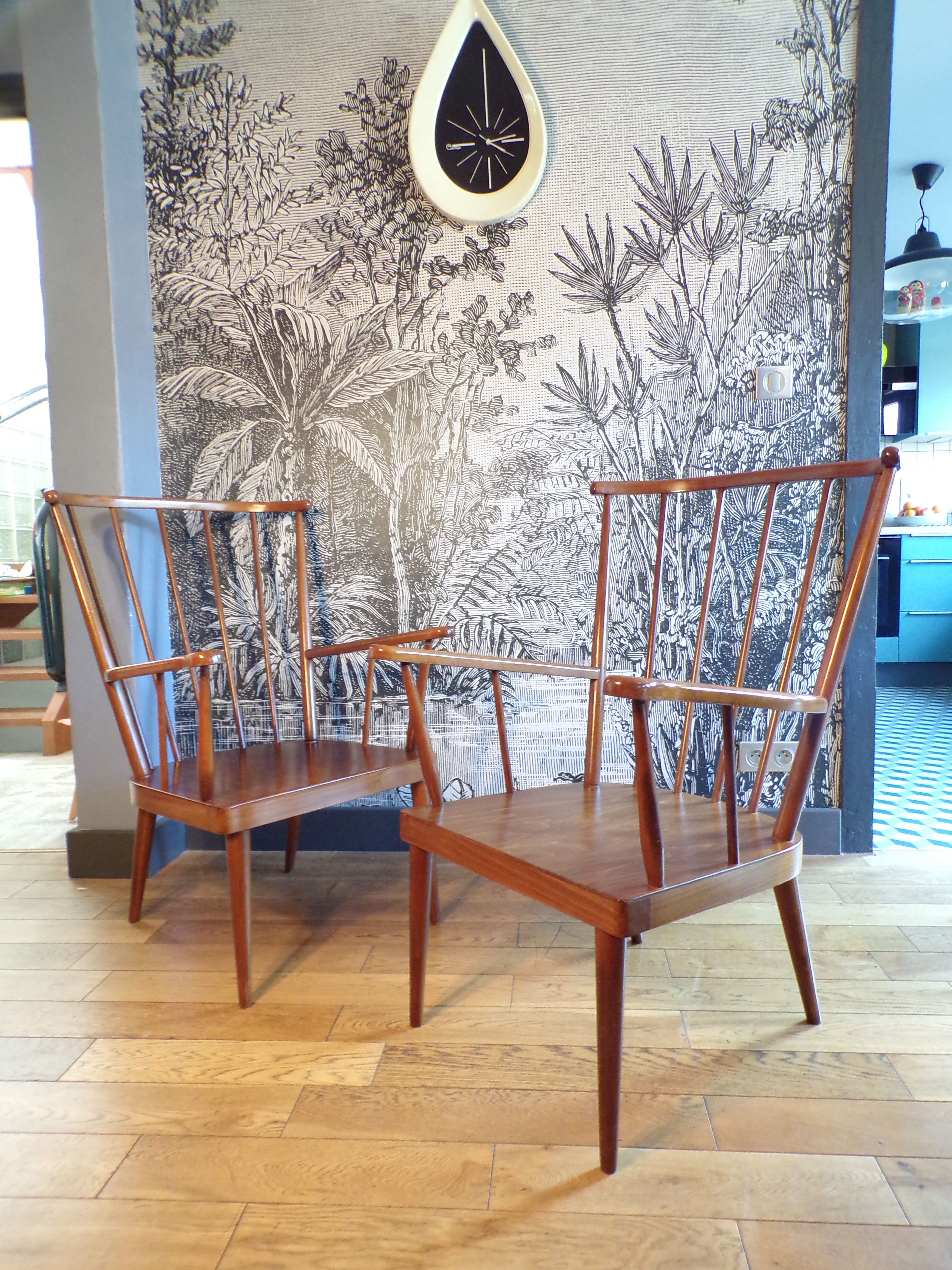 Pair of Baumann fan chairs