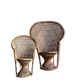 Emmanuelle rattan chair set – large and small