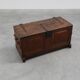 Flemish Oak Blanket Chest with panelled front and iron lock, dated 1825