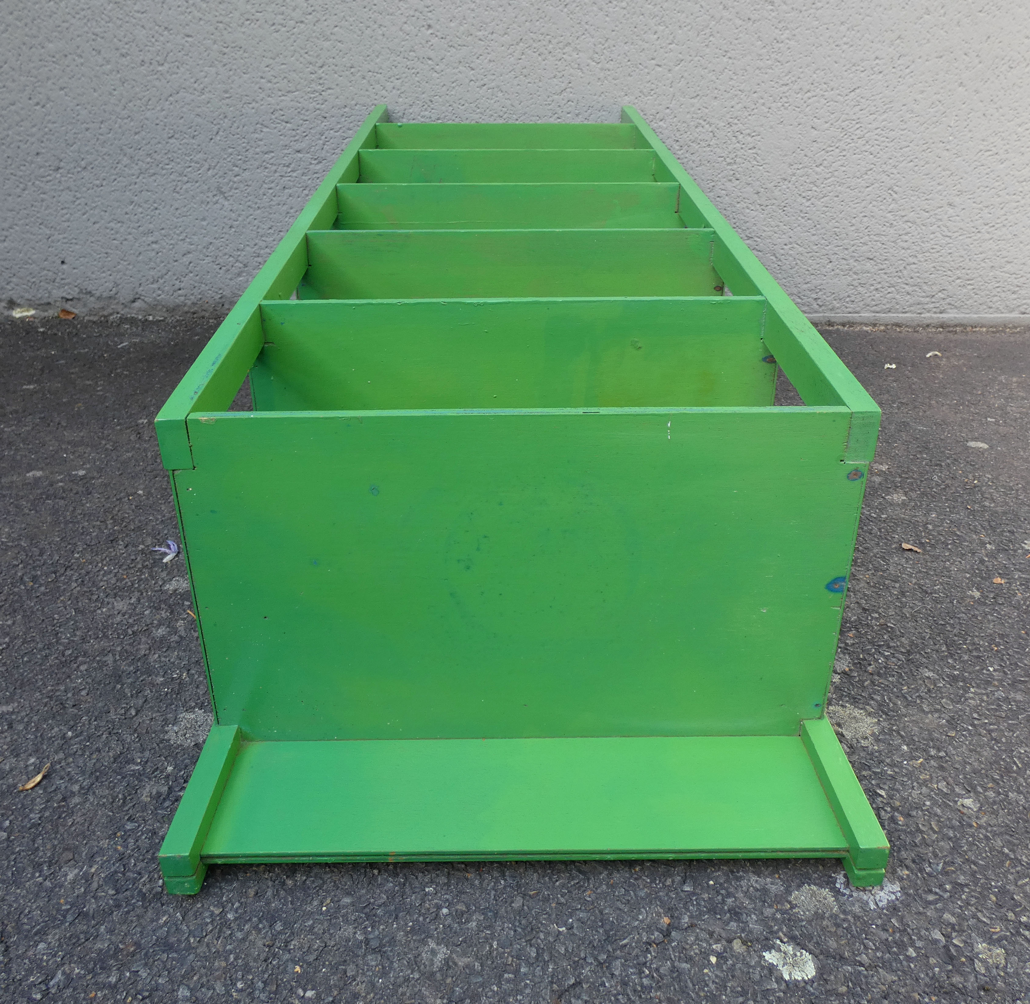 Old wooden shelf store display