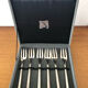 6 silver metal dessert forks